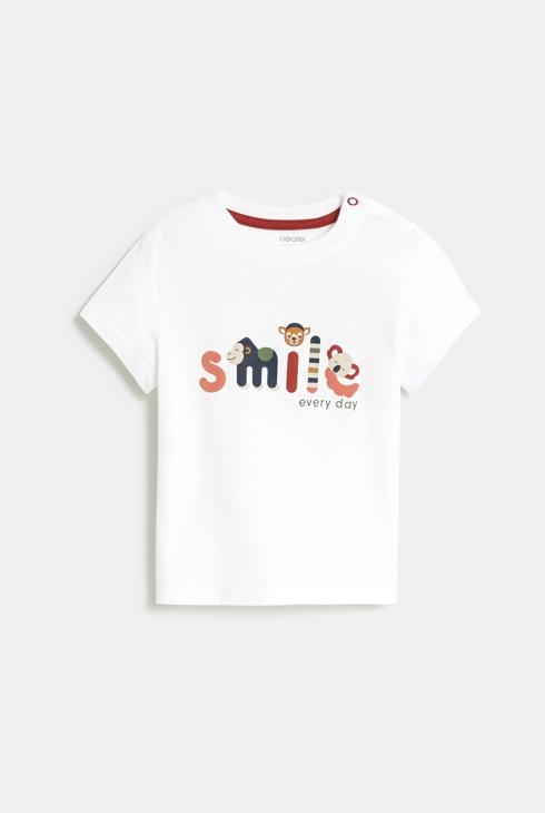 T-shirt animaux blanc bébé garçon 1