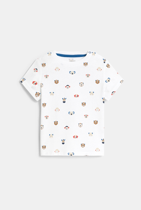 T-shirt animaux blanc bébé garçon