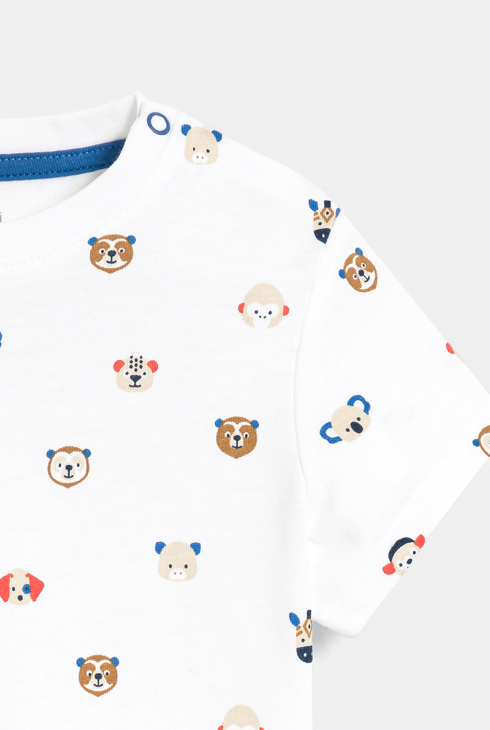 T-shirt animaux blanc bébé garçon