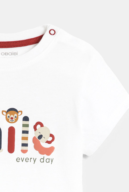 T-shirt animaux blanc bébé garçon 2