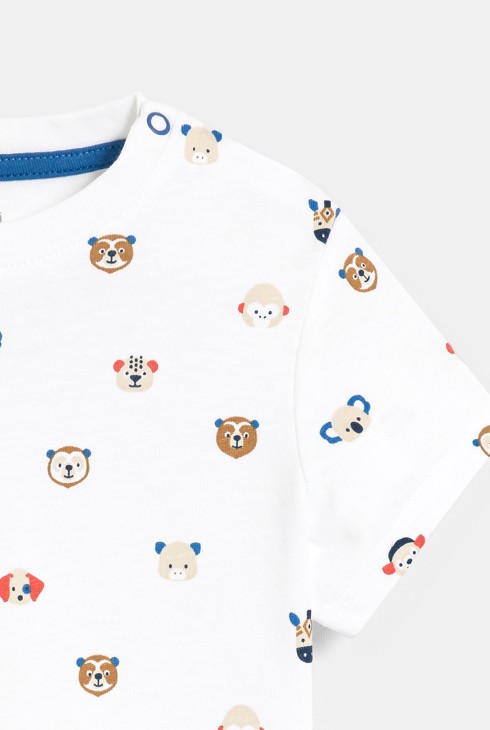 T-shirt animaux blanc bébé garçon 2