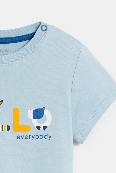 T-shirt animaux savane bleu bébé garçon 2