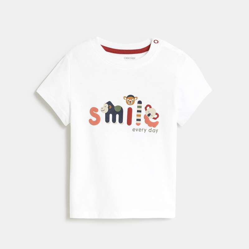 OBAIBI - T-shirt animaux blanc bébé garçon - Garcon