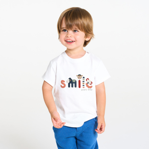 T-shirt animaux blanc bébé garçon 1