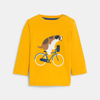 T-shirt chien vélo jaune bébé garçon