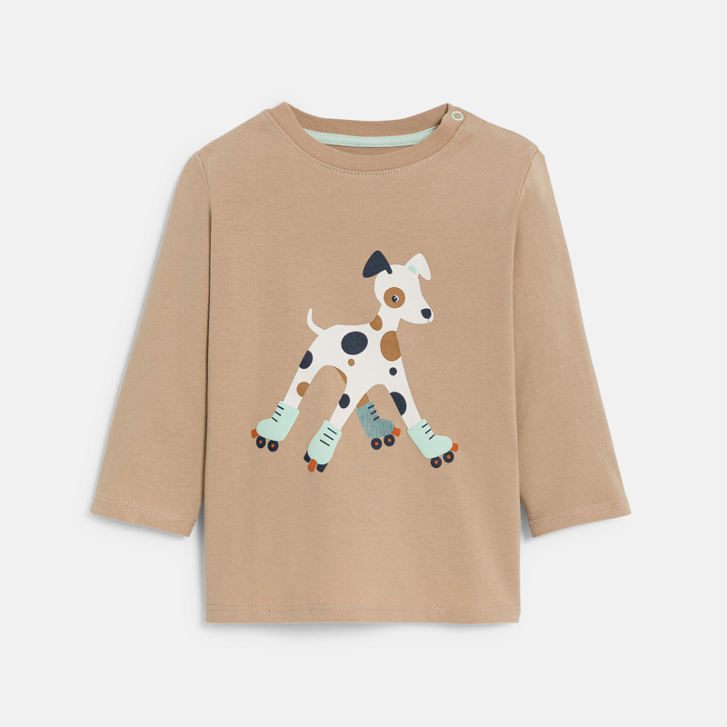 OBAIBI - T-shirt chien rollers marron bébé garçon - Garcon