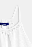 Débardeur uni détail crochet blanc Fille 2