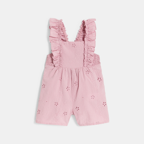 Combinaison Courte Brodée Rose Bébé Fille - Violet Hortensia - 18M - OBAIBI