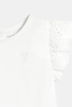 Camiseta mangas bordado inglés blanca bebé niña 2