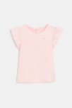 T-shirt manches broderies anglaises rose bébé fille