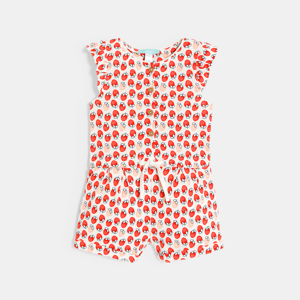 Rode combishort met aardbeienprint voor babymeisjes 1