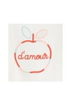 T-shirt brodé pomme d'amour blanc bébé fille 4