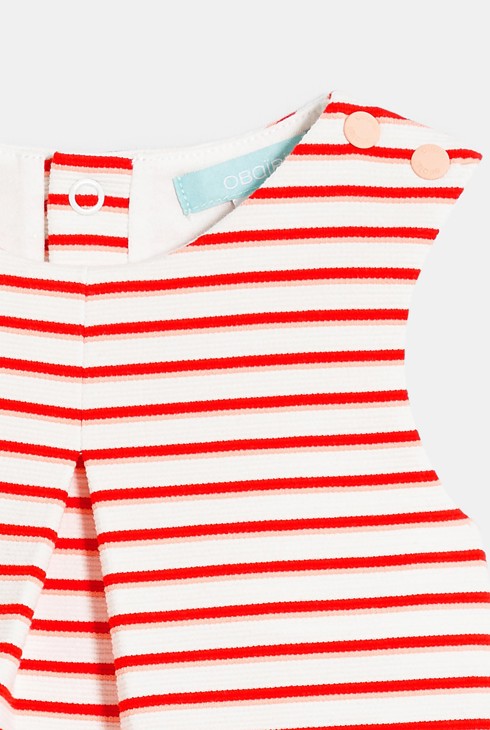 Robe sans manches rayée rouge bébé fille 2
