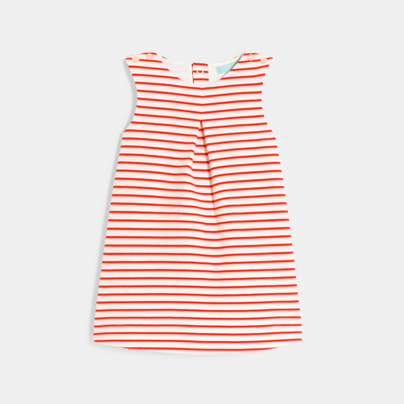 Ärmelloses gestreiftes Kleid in Rot Baby Mädchen