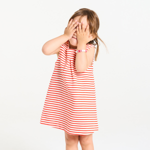 Robe sans manches rayée rouge bébé fille 1