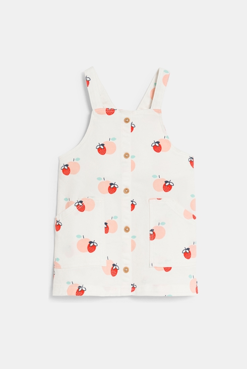 Robe salopette fruits et tee-shirt rouge bébé fille