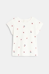 Salopette twill et t-shirt fraises rouge bébé fille 4