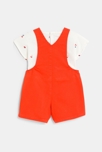 Salopette twill et t-shirt fraises rouge bébé fille 5