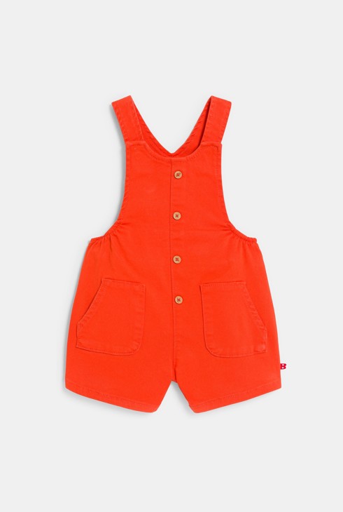 Latzhose aus Twill und T-Shirt mit Erdbeermotiv in Rot Baby Mädchen 2