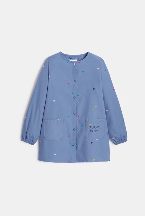 Grembiule scolastico stampato blu bambina 1