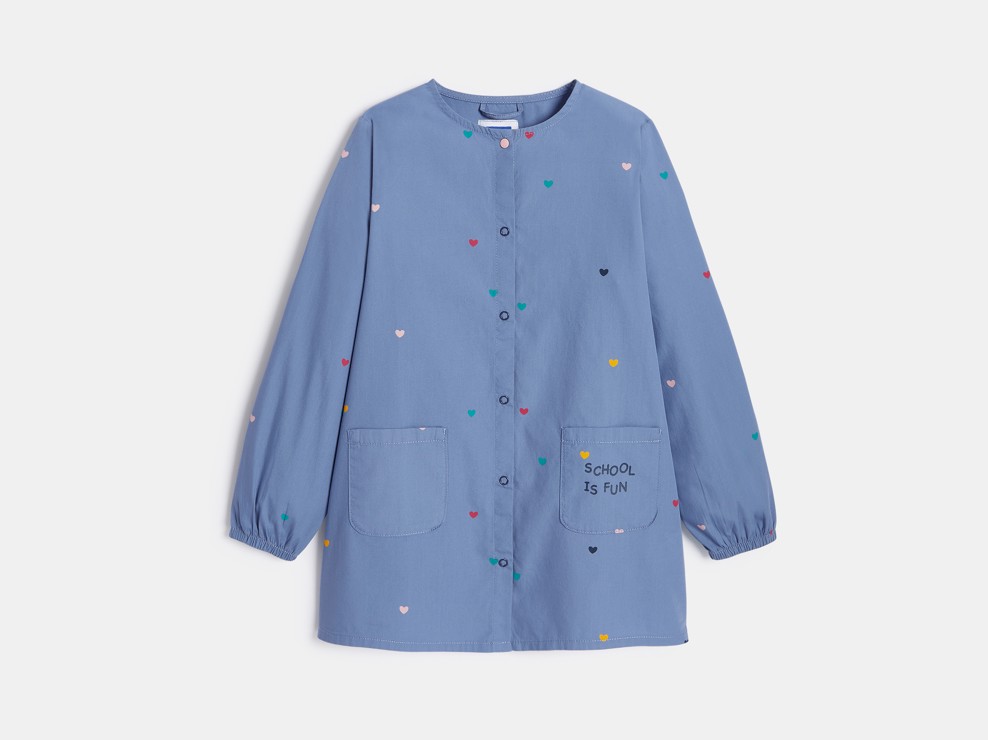 Bedruckte Schulschürze in Blau Mädchen 1