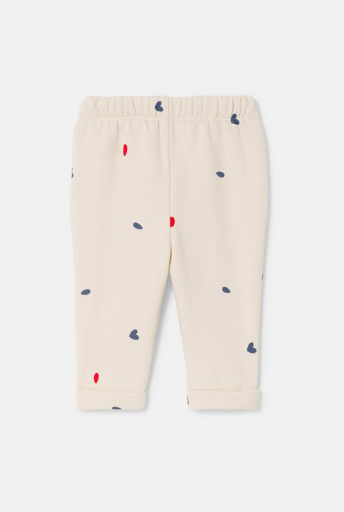 Pantalon molleton cœurs rose bébé fille 2