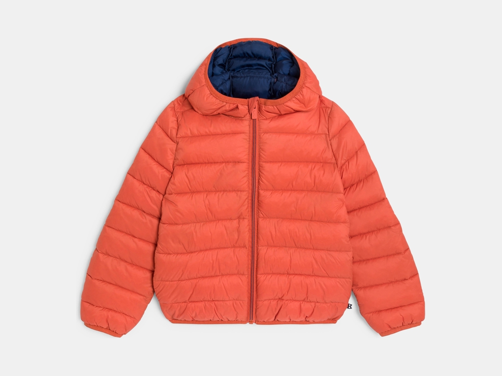 Orange Steppjacke mit Kapuze Jungen 1