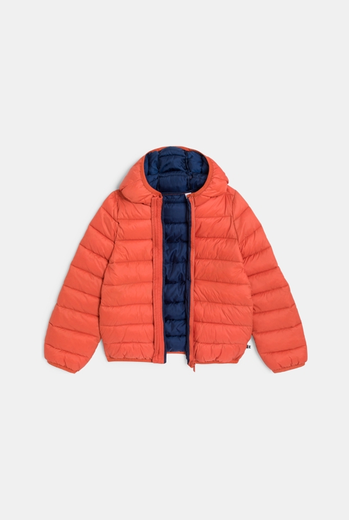 Orange Steppjacke mit Kapuze Jungen