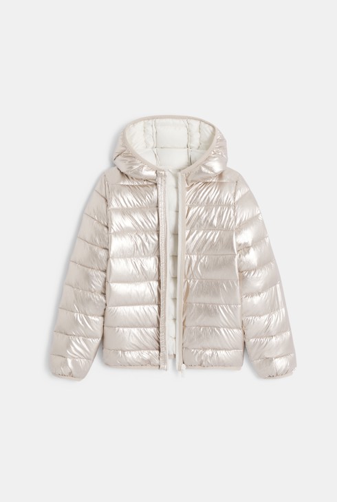 Schillernde Steppjacke mit Kapuze Mädchen 2