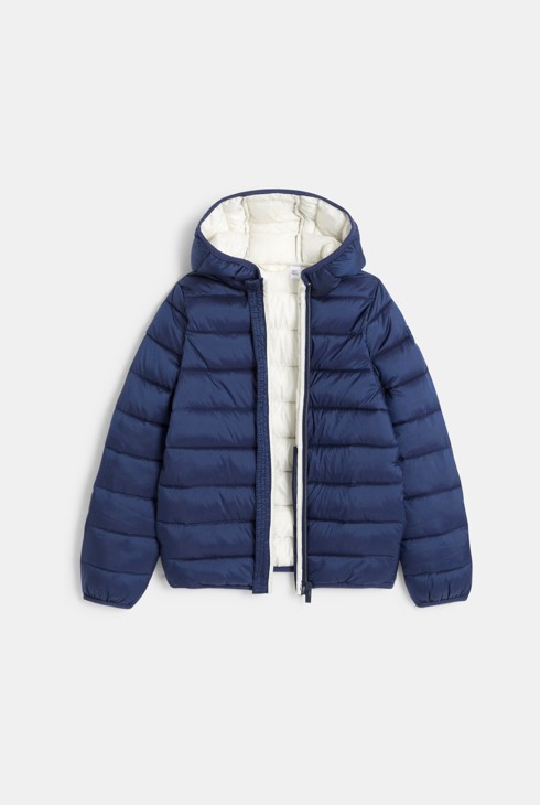 Doudoune à capuche unie bleu marine Fille 2