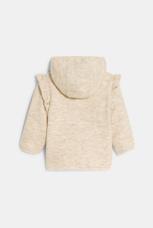 Veste maille tricot doublé fausse polaire bébé fille
