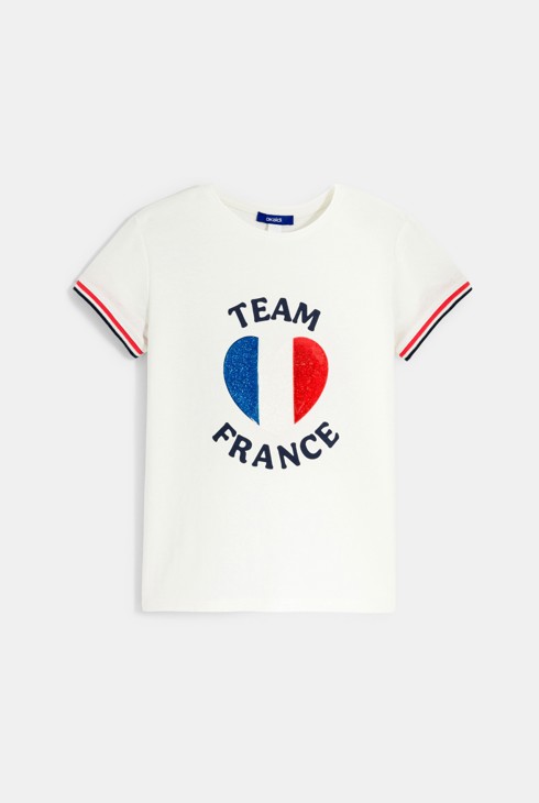 T-shirt team France blanc Fille 2