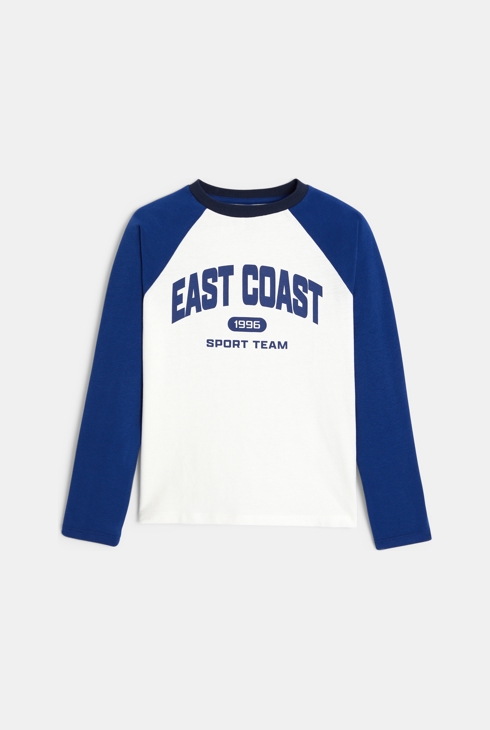 Camiseta de manga larga blanca y azul niño 1