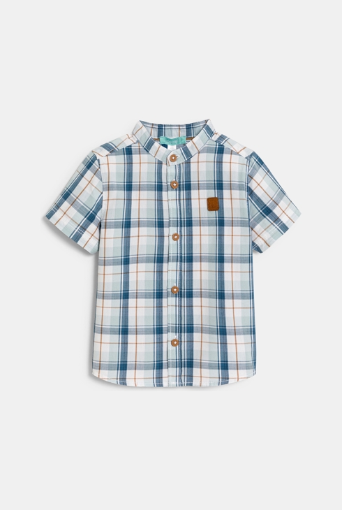 Chemise à carreaux bleu bébé garçon