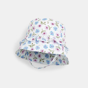Chapeau de soleil volanté fleuri bébé fille