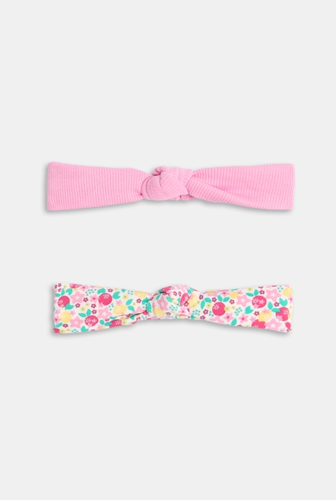 Rosa Stirnband zum Binden Kleinkind Mädchen (2er-Pack) 1