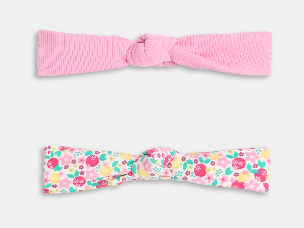 Headband noué rose bébé fille (lot de 2) 1
