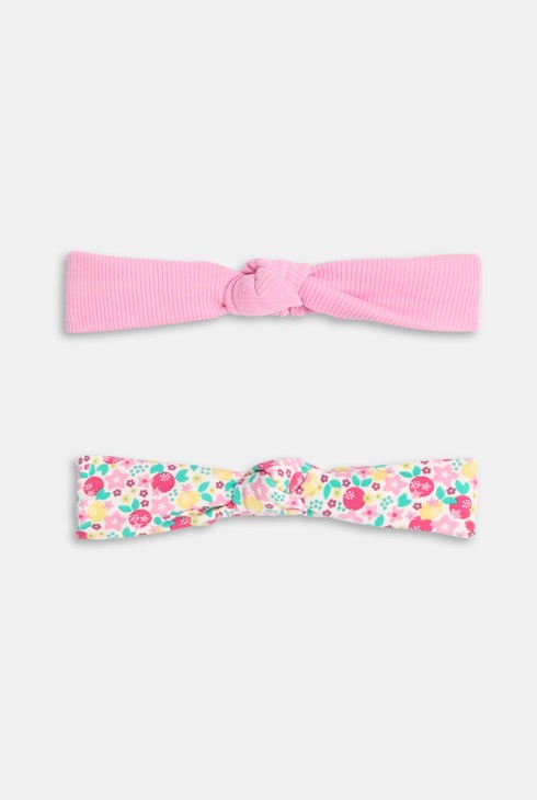 Rosa Stirnband zum Binden Kleinkind Mädchen (2er-Pack) 1