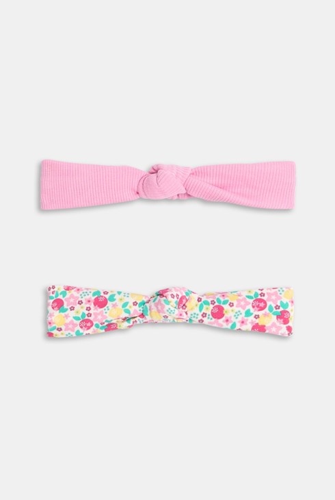 Headband noué rose bébé fille (lot de 2) 1
