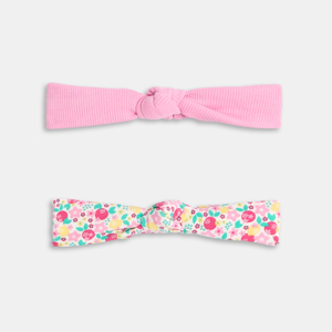 Headband noué rose bébé fille (lot de 2)