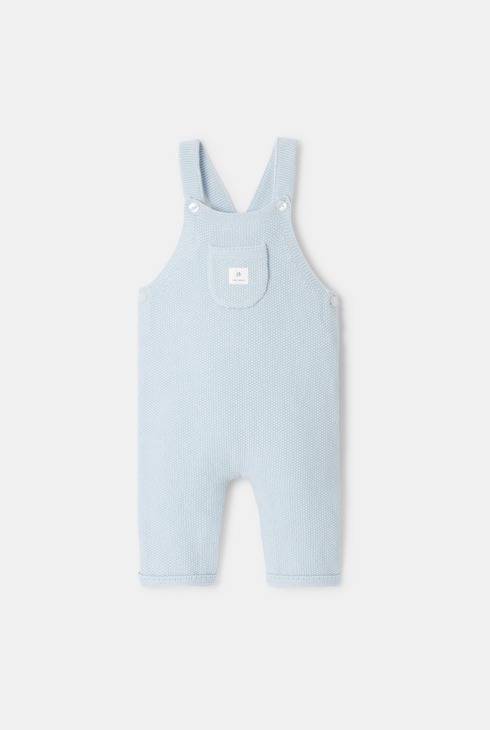 Salopette tricot bleu bébé garçon 1
