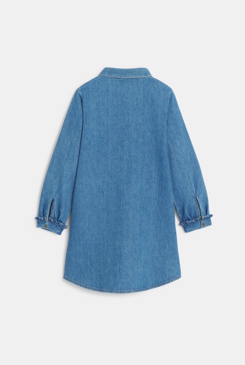 Vestido de volantes de denim azul niña Chipie 2