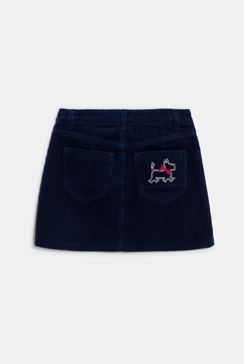 Jupe velours côtelé bleu marine fille Chipie 2