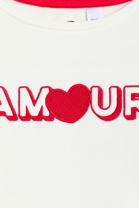 Bela pižama z motivom srca za deklice 2