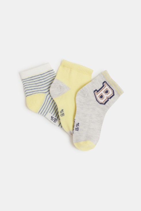 Mitjons baixos de jacquard jaspiat gris bebè nen (joc de 3) 2