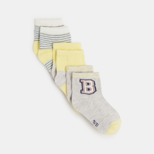 Chaussettes basses jacquard chiné gris bébé garçon (lot de 3) 1