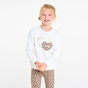 Witte pyjama met luipaardprint voor meisjes 1