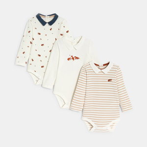 Baby boy's brown fox bodysuit (set of 3) 1