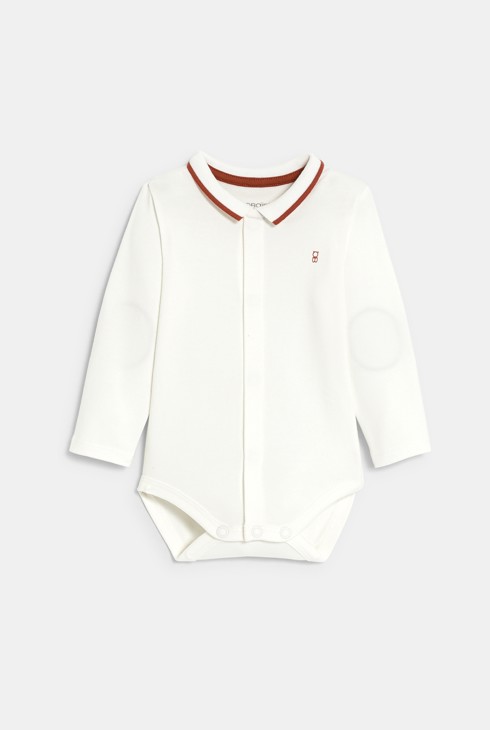 Salopette fantaisie rayée ourson et body marron bébé garçon 2