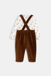 Salopette en velours côtelé et body ours marron bébé garçon 4